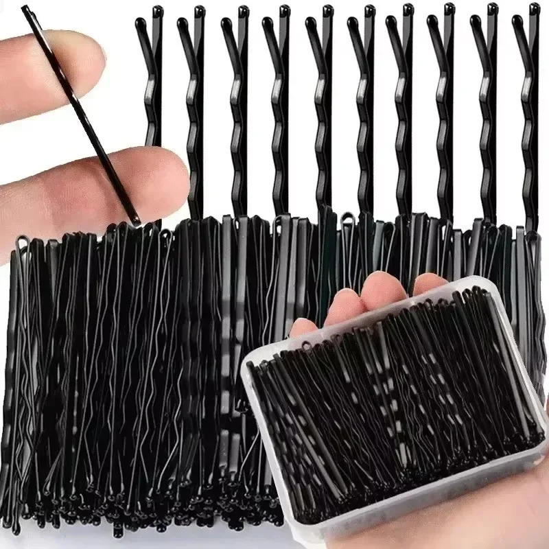 50600pcs Black Straight Line Hair Clip Ushaped Needle Lady Hairpins Curly Wavy Grip Bobby Pins Styling Accessories 251031