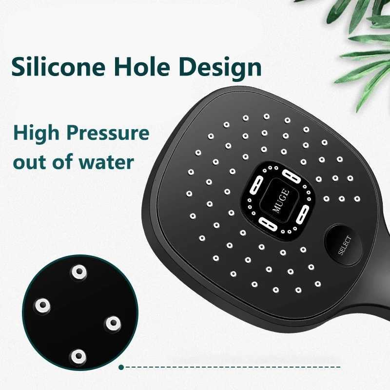 Media 3 Modes Shower Hand Hold Big Panel Square Strong Pressuer Shower Water Saving Spray Nozzle Bathro Accessories Y251103