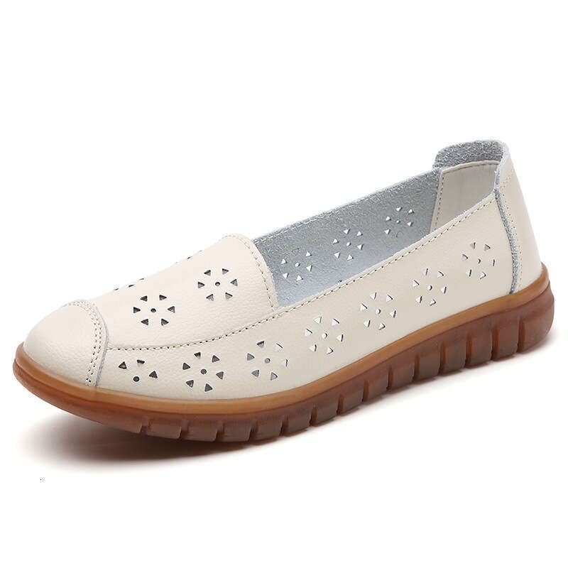 2024 Spring and Autumn New Cowhide Hollow Large Low Top 35-42 Women's Casual Single Shoes