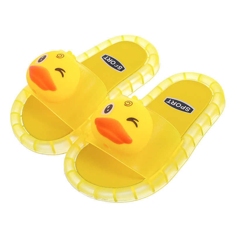 Internet celebrity new glowing childrens slippers cartoon smiling face flashing one line dragging girls anti slip luminous shoes J250403