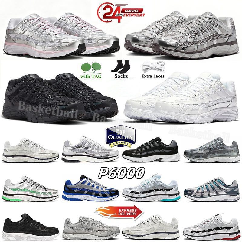Designer Shoes P6000 trainer P 6000 Men Women Sneakers Metallic Sier Triple Black White Anthracite Grey Outdoor Sports Trainers Casual Running shoes