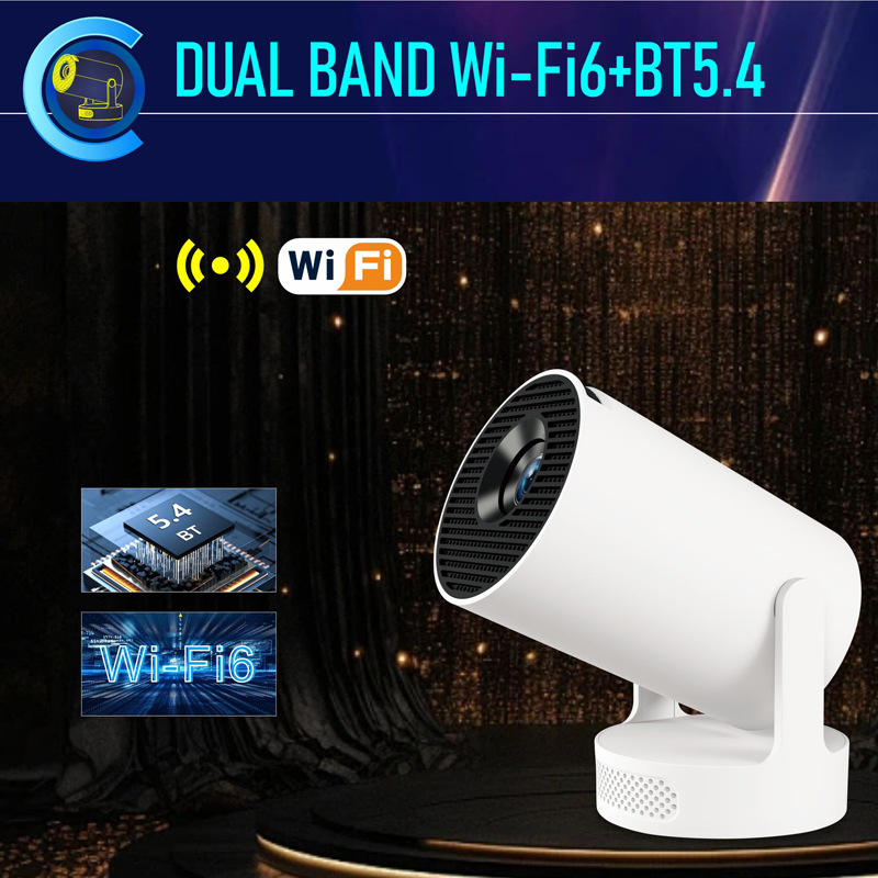 HY300 Ultra Projector 4K Wifi6 Android 11 250 ANSI Dual WIFI Allwinner H713 BT5.4 720P Home Cinema Sound Speaker Protable Mini Projetor