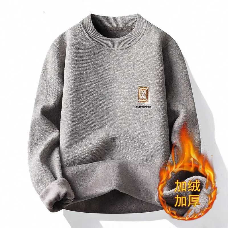 Mens Knitted Sweater Heavyweight Plus Fleece Thickened Chenille Warm Winter Casual Pullover High Quality Luxury Outwear SweaterT251103
