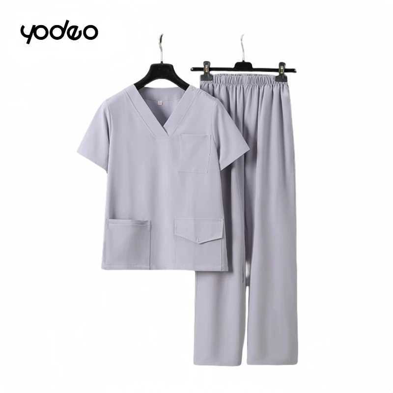 Operating room hand washing clothes shortlong sleeved suits doctor surgical gowns Vneck fashionable pharmacy nurse uniform J251103