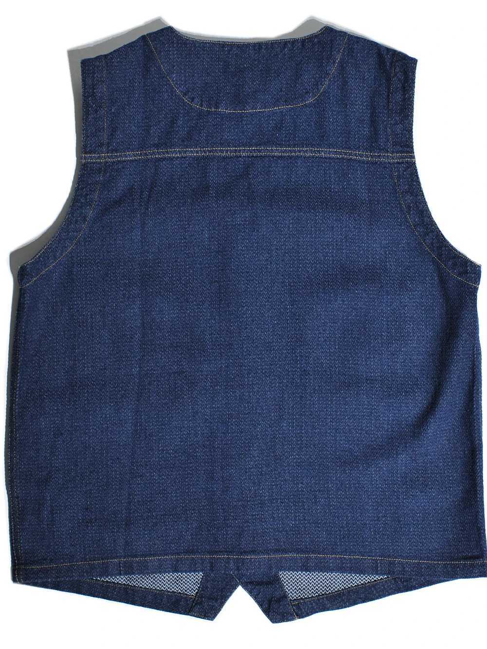 American Retro Amekaji HK Style Gentleman Yuppie Handsome V-neck Denim Vest for Men Autumn Vintage 100% Cotton Pocket Workwear X250403