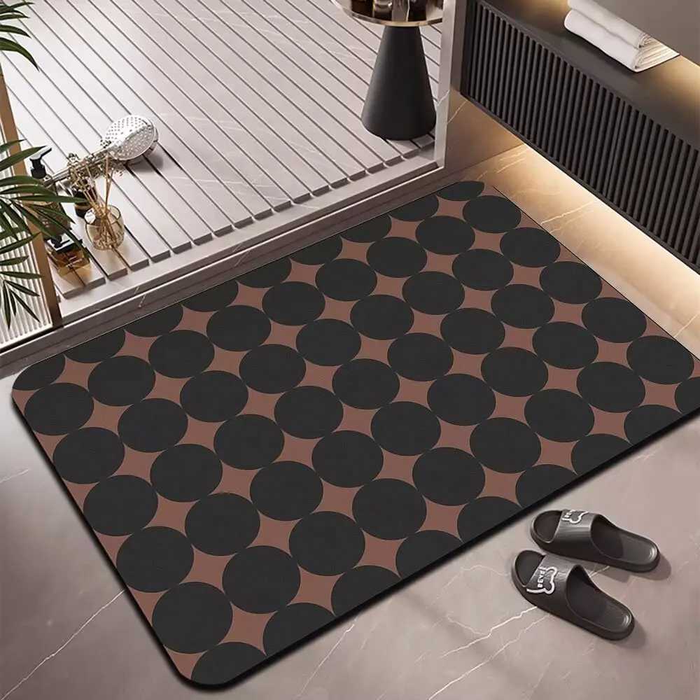 Hard diatom mud board bathroom door floor mat absorbent mat toilet diatomite bathroom non-slip quick-drying floor mat C251103