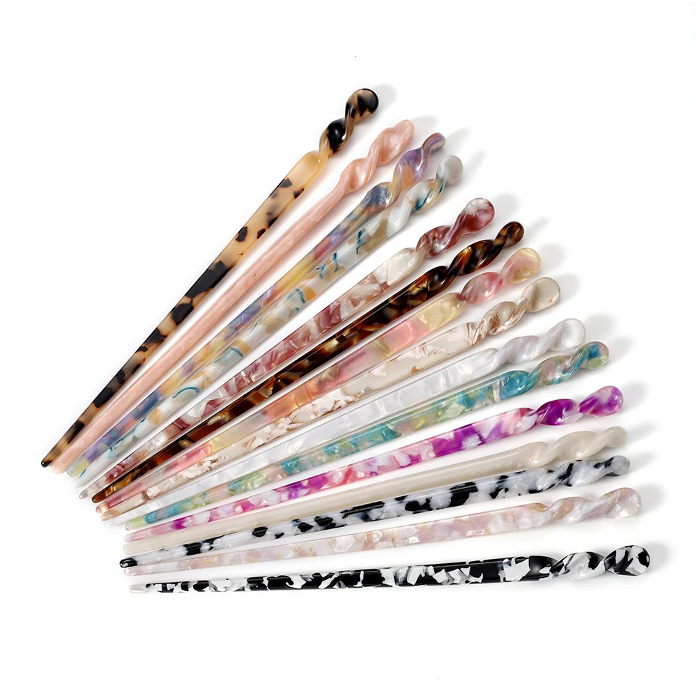 Chinese Style Hair Sticks Vintage Acetate Resin Chopstick Women Hairpins Clip Pin Headwear Wedding Jewelry Accessories 251031