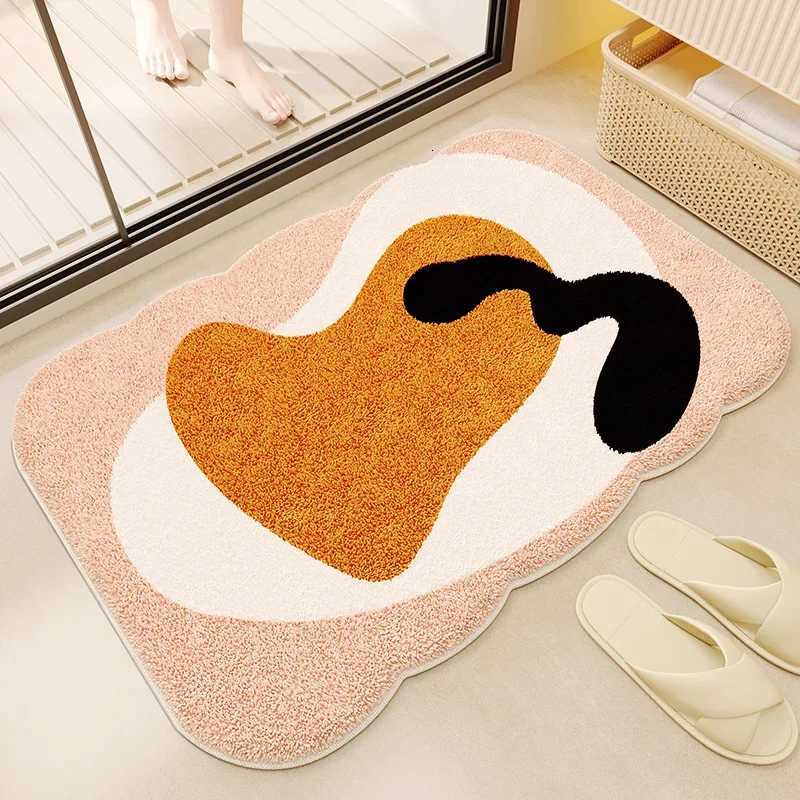 Imitation cashmere bathroom absorbent floor mat cream wind special-shaped toilet carpet floor mat C251103