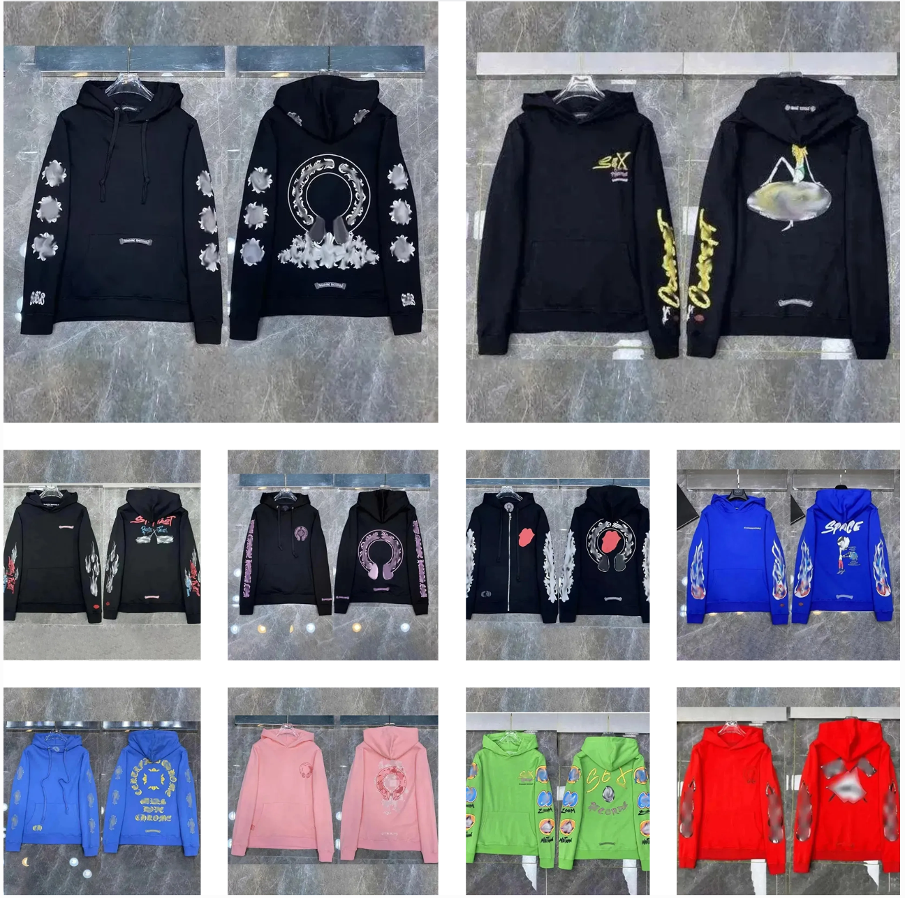 Designer Hoodies & Sweatshirts Men's Hoodies Luxury 25ss Oversized Two Rows Flocked Letter Logo For Men Brand Design High quality pure cotton correct version pants