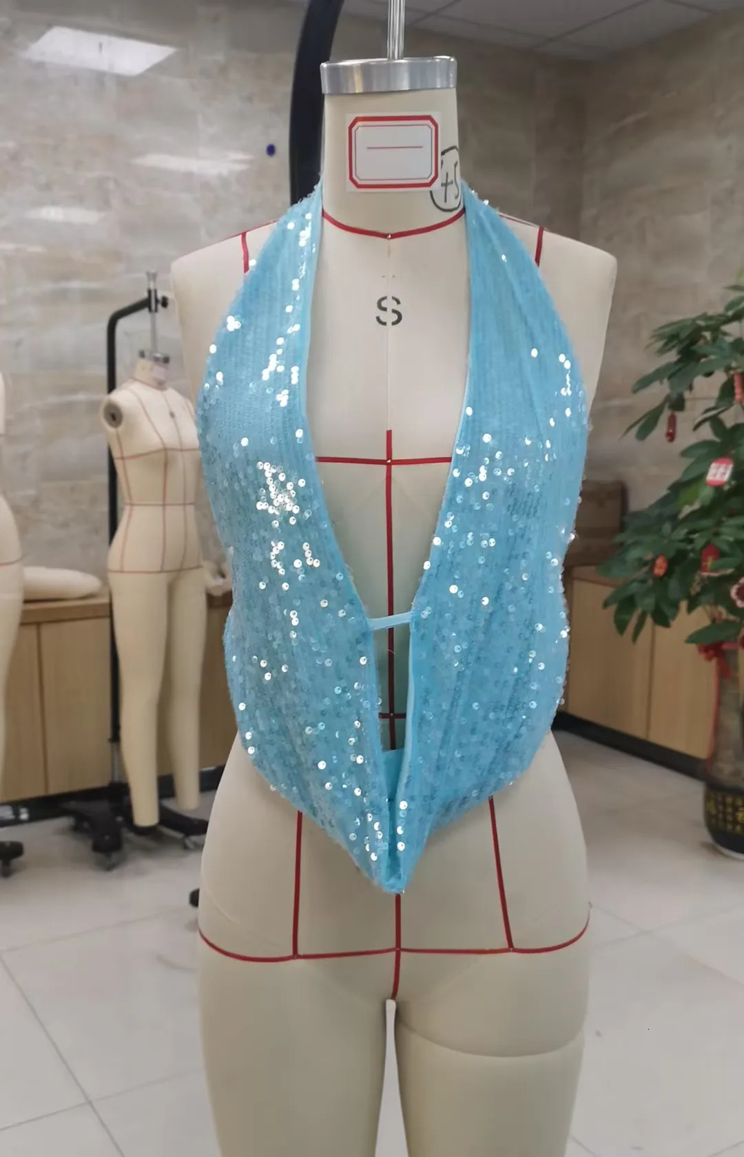 Y2K glitter backless vest crop womens shiny solid suspender V-neck sleeveless hollow drawstring tank summer party club beach top 250327