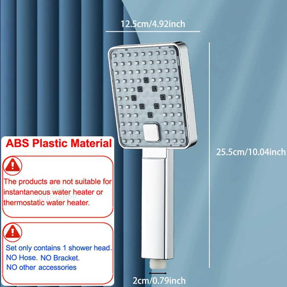 High Pressure Shower Adujstable 3 Mode Water Saving Rainfall Shower Nozzle Large Flow Shower Bathro Accessories Y251103