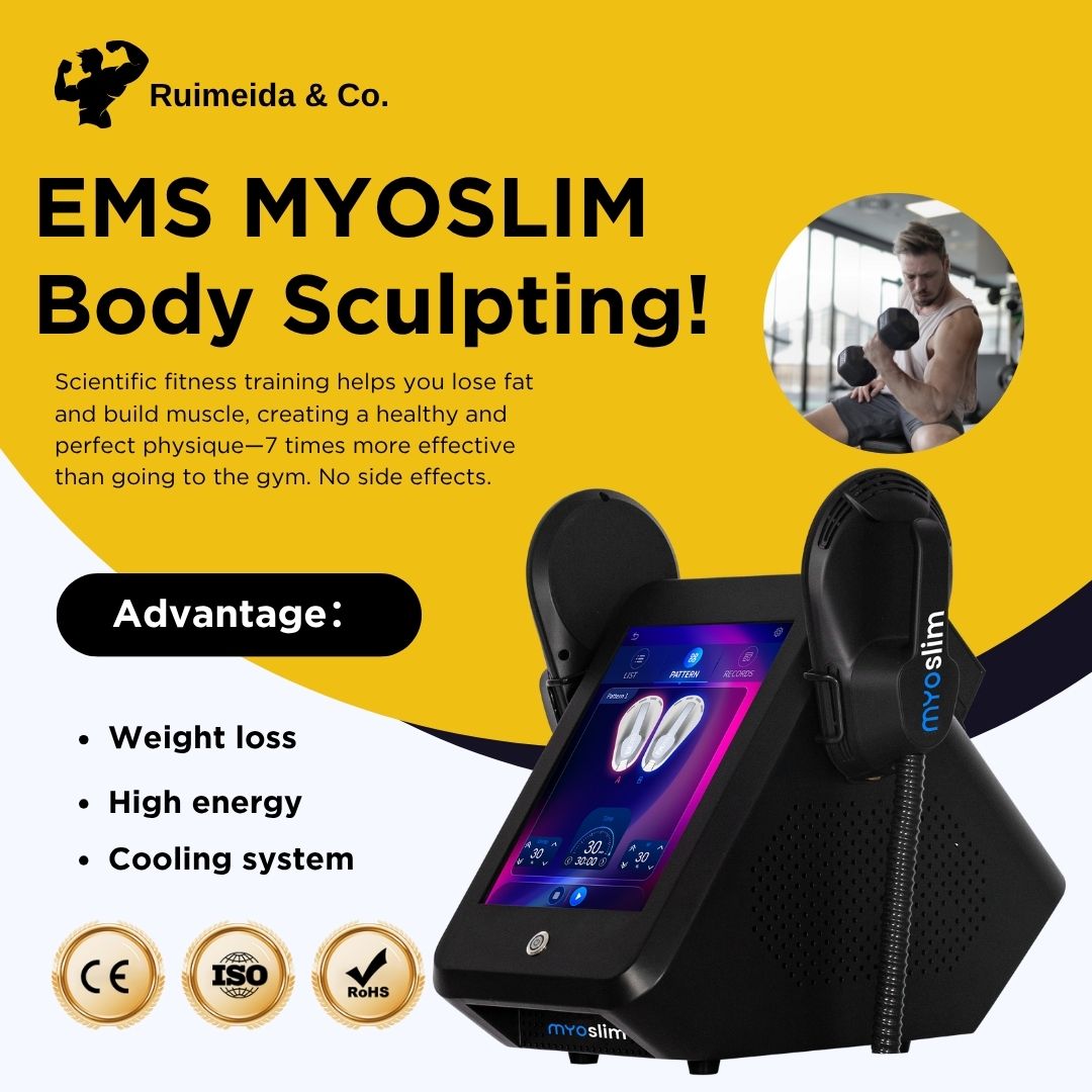 EMS Body Sculpting Machine 15Tesla 6500W MYOSLIM Electromagnetic Fat Burning Device For Beauty Salon To Tighten Skin Build Abs and Tone Muscles