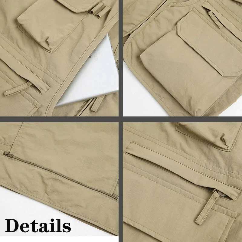 6XL Summer New Outdoor Vest Men Utility Tactical Multi-pocket Vest Techwear Outdoor Hiking Fishing Photography Safari Cargo Vest X250403