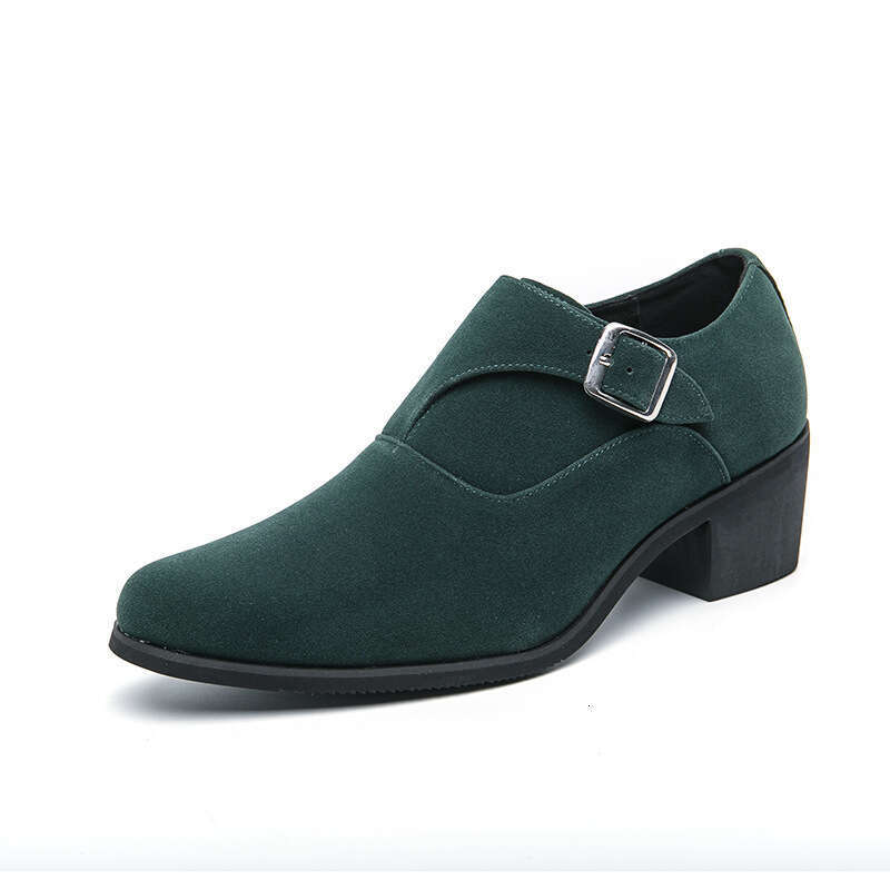 Large size high-heeled 2024 Spring and Autumn new thick soled casual 37-46 trendy height increasing leather shoes