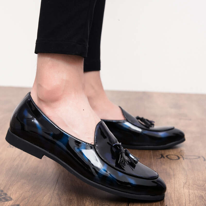 2024 Men's Large Size Spring New Leather Fashion British Style Business Dress Shoes Trendy Set