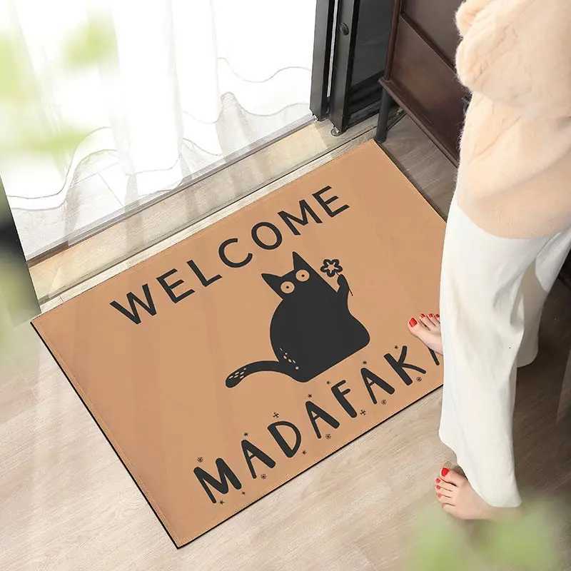 Dark Cat Welcome Madafakas Full Print Doormat Fun Doormat Home Decor Kitchen Bathroom Decor Give People Fun Gifts Fast Mats C251103