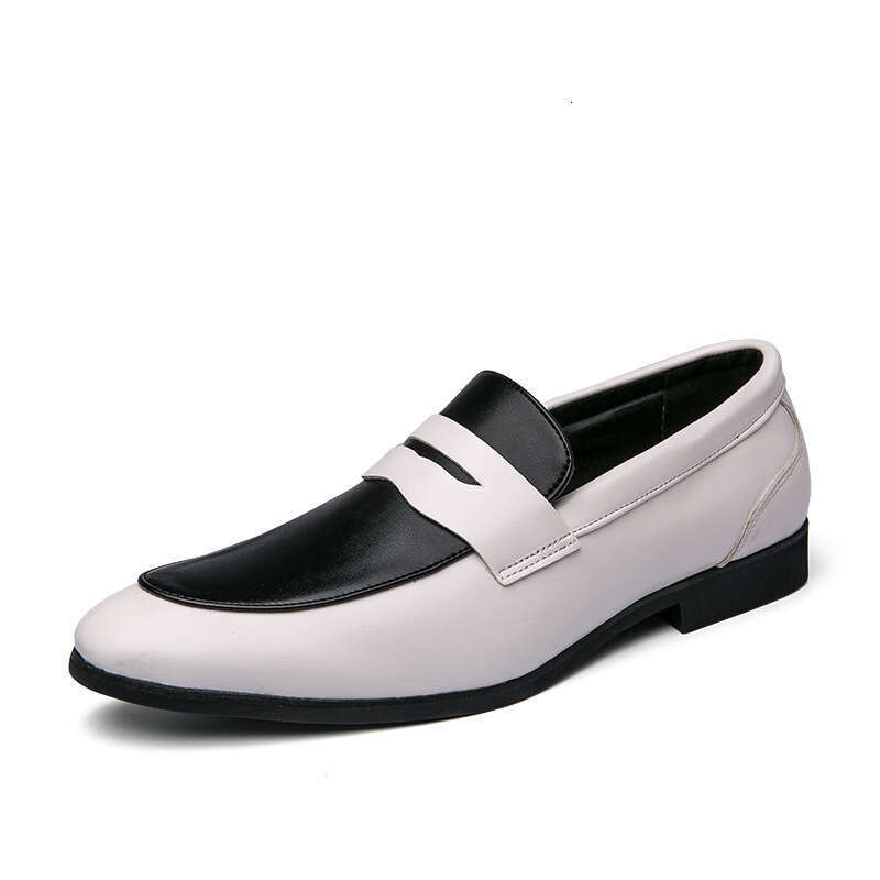Spring and Autumn New Men's Foot Set Casual Fashion Trend Color blocked Youth Business Large Leather Shoes
