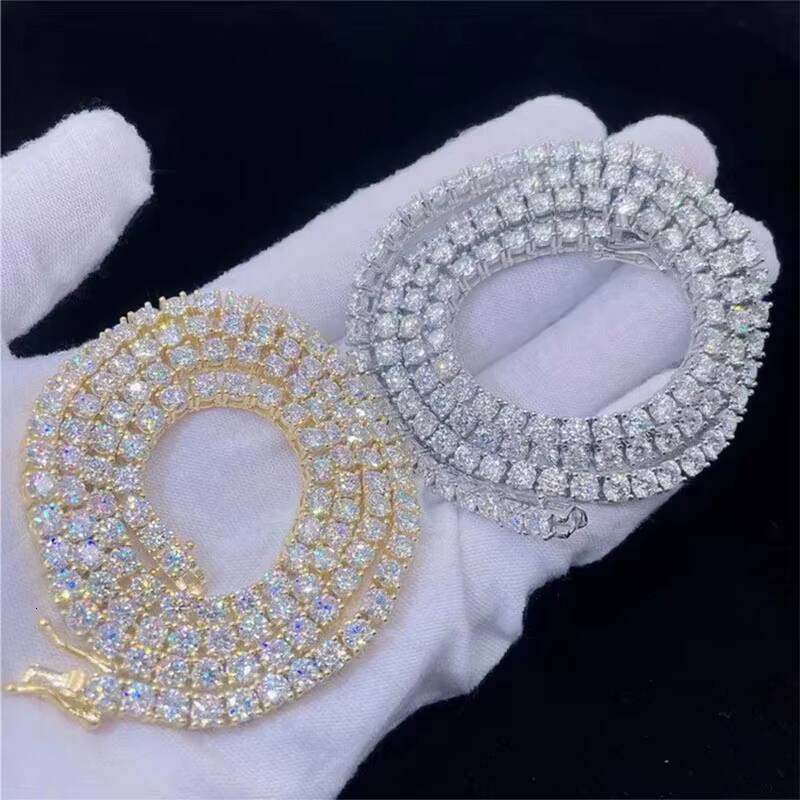 2mm 3mm 4mm 5mm 65mm 7mm 8mm Classic Necklace Silver Vvs Moissanite Mens Chains Fine Jewelry Tennis Chain