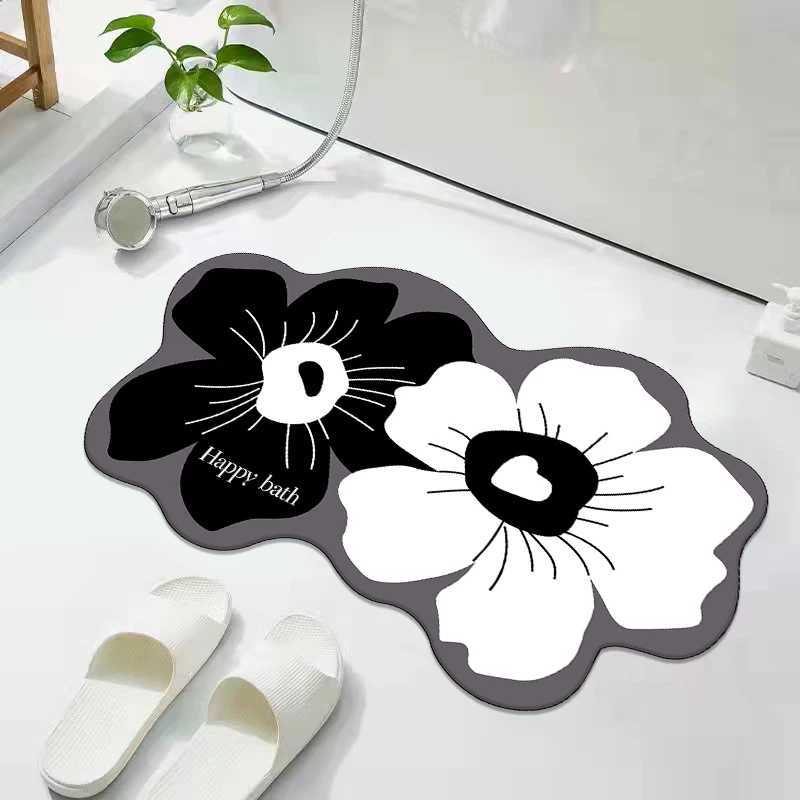 Japanese cartoon bathroom absorbent floor mat diatom mud foot mat toilet household anti-skid mat C251103