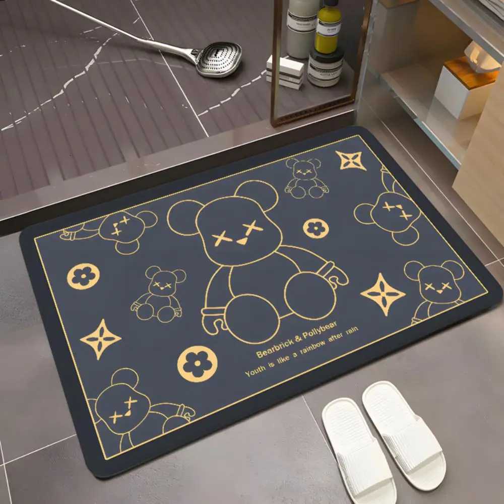 luxery VIKAMA Bathroom Floor Mat - Quick-drying Absorbent Pad for the Toilet - Anti-slip Floor Mat - Soft Pad for Home Decoration designer C251103