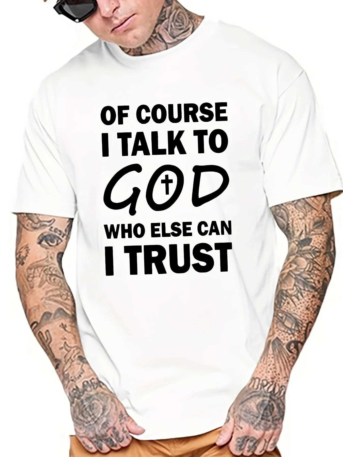 Talk to God Jesus T-shirt Printed T-shirt Mens 100% Cotton Casual Short Sleeve Summer Spring Autumn Oversized Top as a Gift W250402