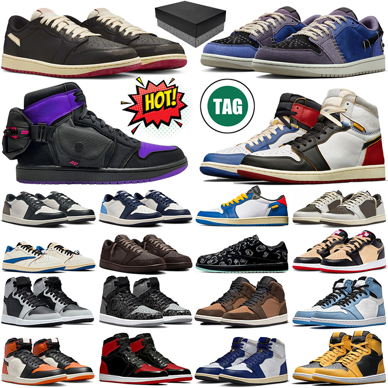 Nigel Sylvester 1 1s Low Basketball Shoes Utility Across the Spider Verse Prowler Voodoo Alternate Shadow Bred Patent Womens Mens Trainers Outdoor Sneakers With Box