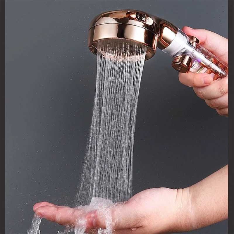 New 3 Modes Handheld Shower with Turbo Fan Eco Filter ONOff Pause Switch Water Saving High Pressure Shower Accessories Y251103