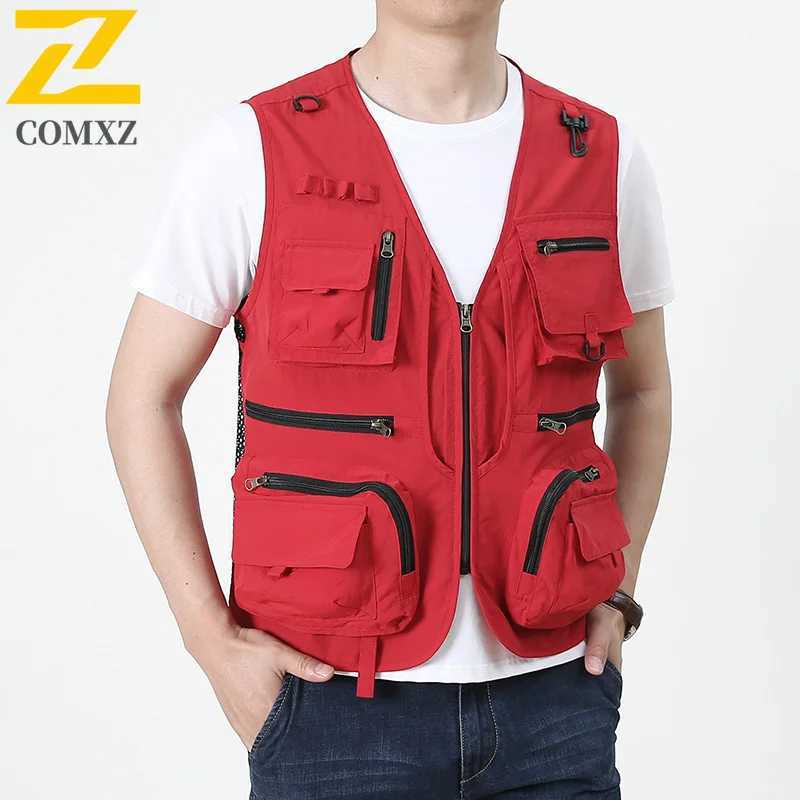 New Summer Outdoor Mens Vest Fashion Thin Mesh Breathable Sleeveless Work Jacket Casual Reporter Photographer Multi-Pocket Vest X250403