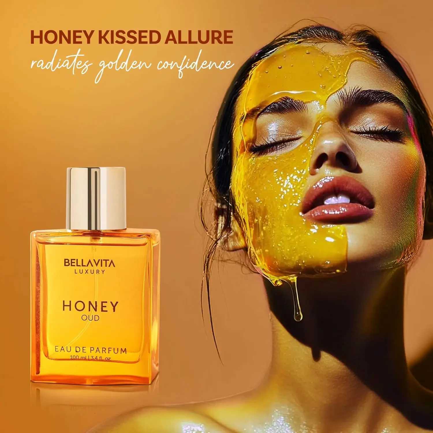BellaVita Luxury Honey Oud EDP 34oz 100ml Warm Sweet Amber Vanilla Long Lasting Unisex Perfume Ideal Holiday GiftXJ251103
