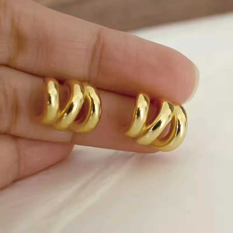 PANJBJ925 sterling silver retro gold cross line earrings suitable for womens fashion earrings jewelry allergy prevention party accessories Y250401