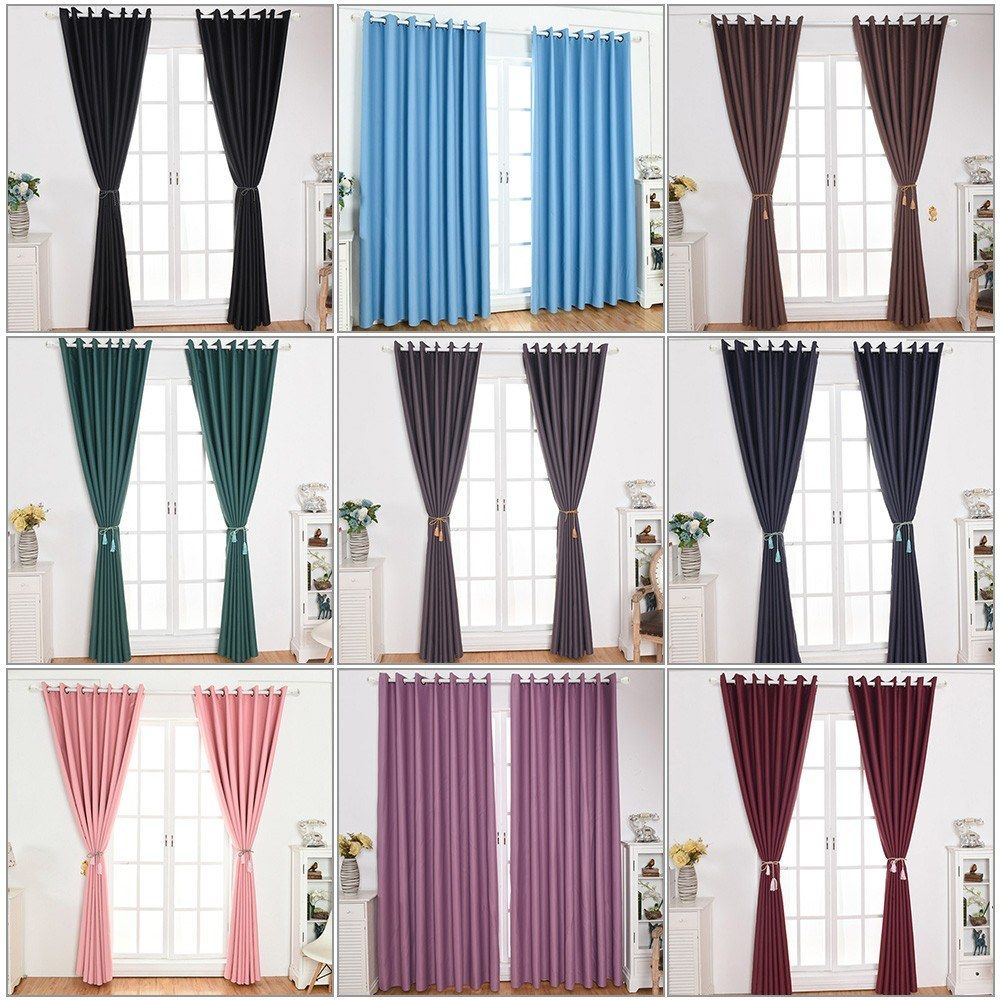 132cmx160cm Modern Solid Color Blackout Curtains for Living Room Bedroom Curtains for Window Treatment Drapes Curtain Finished Blinds