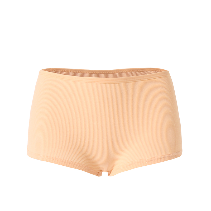 Women's Panties-Women's Ribbed Boyshort Panties - High Elasticity Breathable Antibacterial Skin-Friendly Underwear for Daily Home Sports (Mu