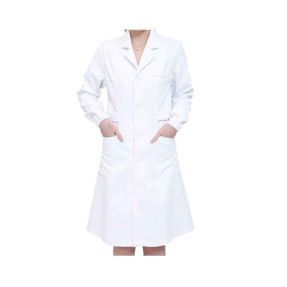 Long Sleeve White Nursing Uniform Suit Isolation Gown Overalls for Women Size Pocket Design Breathable Comfortable J251103