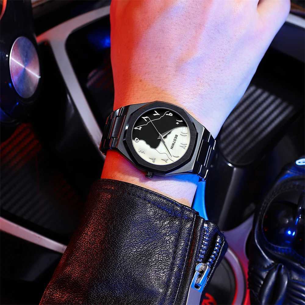 BESTWIN Mens Fashion Gold Shell Dial Creative Business Time Reloj Hombre 2025 Y250403