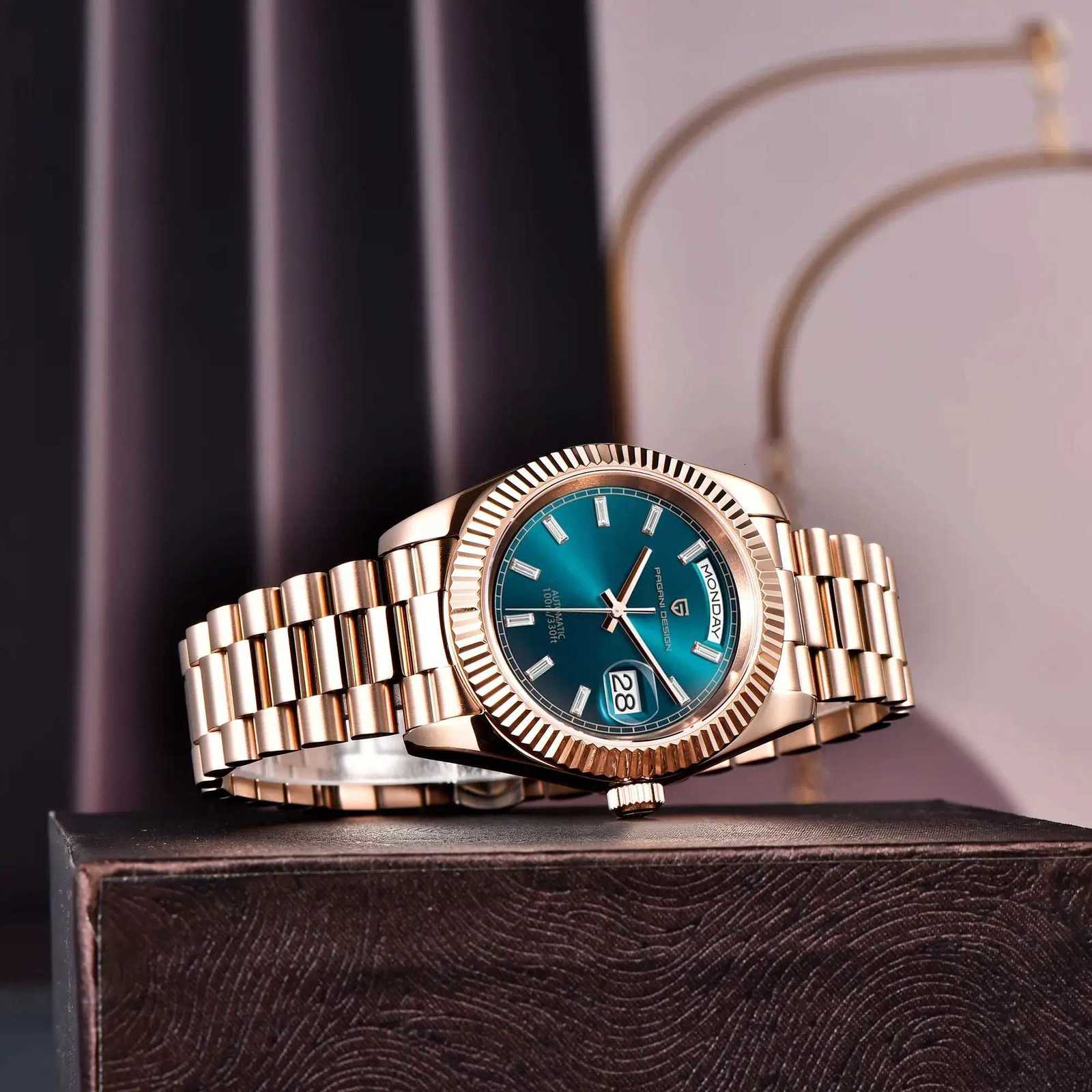 PAGANI DESIGN New DD36 Rose Gold Luxury Automatic Mechanical Watch For Men ST16 100M Waterproof AR Sapphire Glass Wristwatch MenW251104