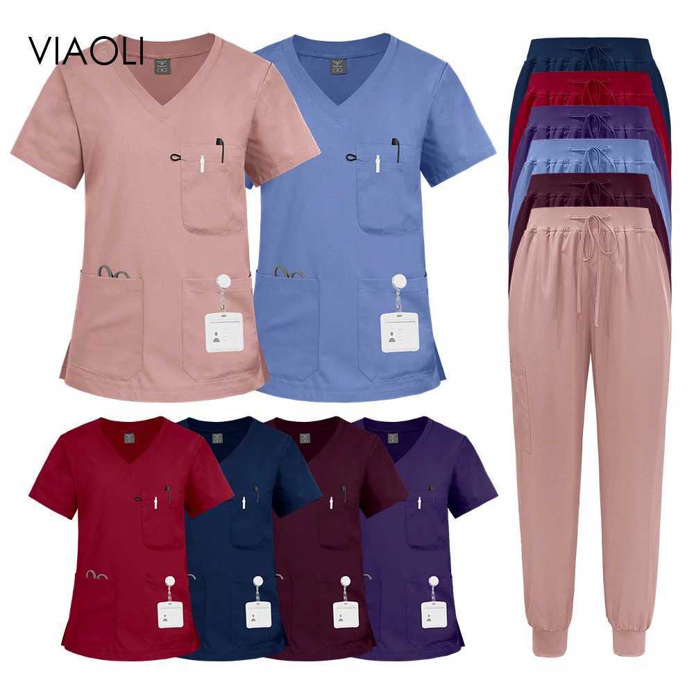 Medical Scrubs Uniform Set Soft Nursing Scrub for Women with MultiPockets High Quality Nurse Doctor Work Clothes Clinical Scrub J251103