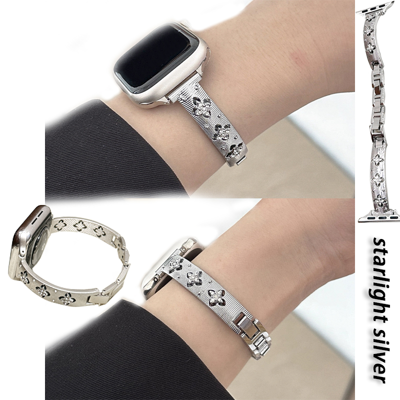 2025 Luxury Shining Gold Metal Ultra3 Pin Snap Button "Starlight" Gold/Silver/Black Classic Colors Apple strap 38mm 40mm 41mm 42mm 44mm 45mm