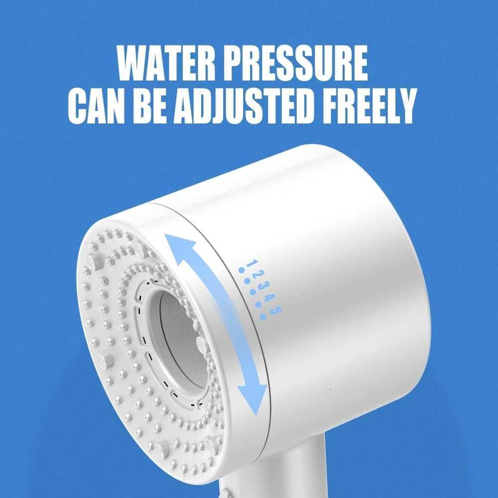 5 Modes One Key Stop Watersaving Shower Handheld Large Flow Highpressure Shower Nozzle with Filter Bathro Shower Y251103