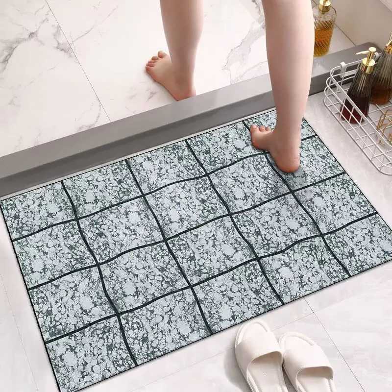 Bathroom absorbent mat diatom mud bathroom door foot pad quick-drying non-slip floor mat bathroom toilet carpet C251103