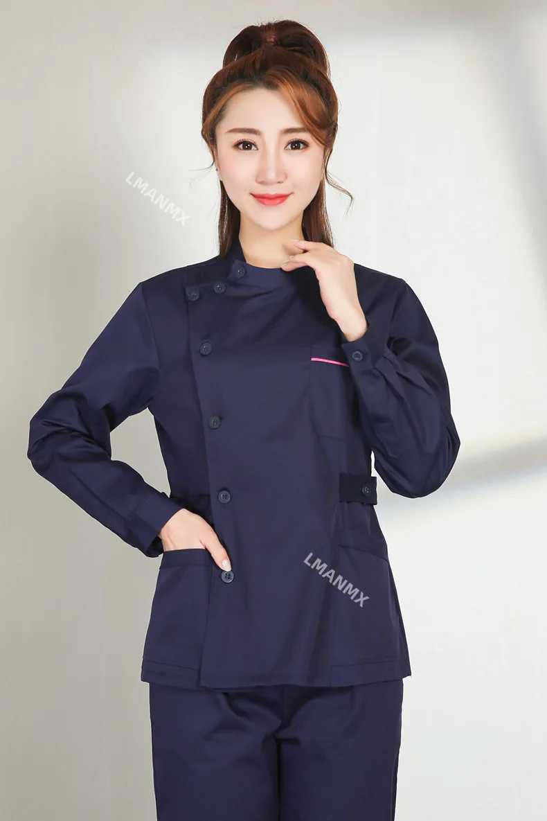 Nurse uniform long sleeved womens winter split suit oral and dental doctors household and postpartum care work clothes J251103