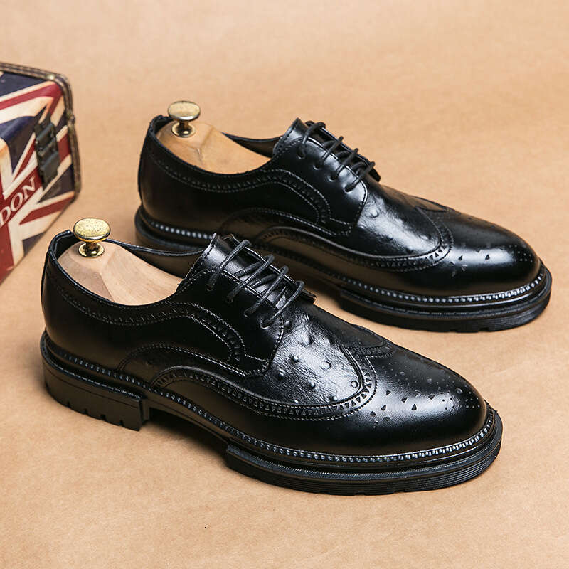 2024 Men's Large Size New Casual Fashion Korean Edition Business Dress Shoes Trendy Flow Fabric