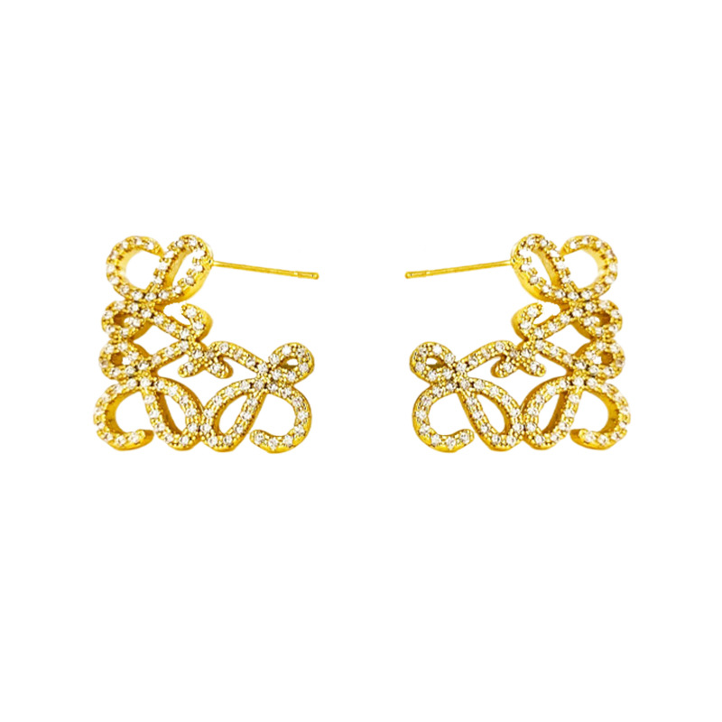 Semi Hollowed Out Sier Gold Color Earrings jewelry Women's Exquisite Gifts accessories