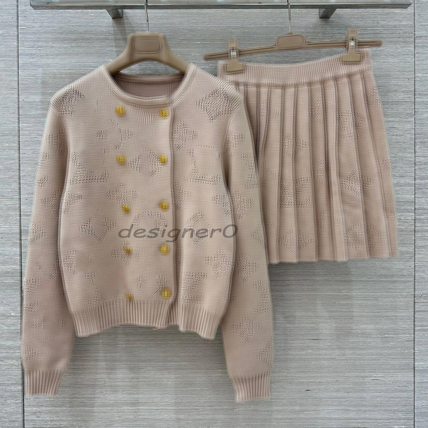 Two Piece Dress Designer 25ss Autumn Winter New knitted two Piece Dresses for women Casual Elegant Set Wool knit sweater cardigan and wool knited short skirt set