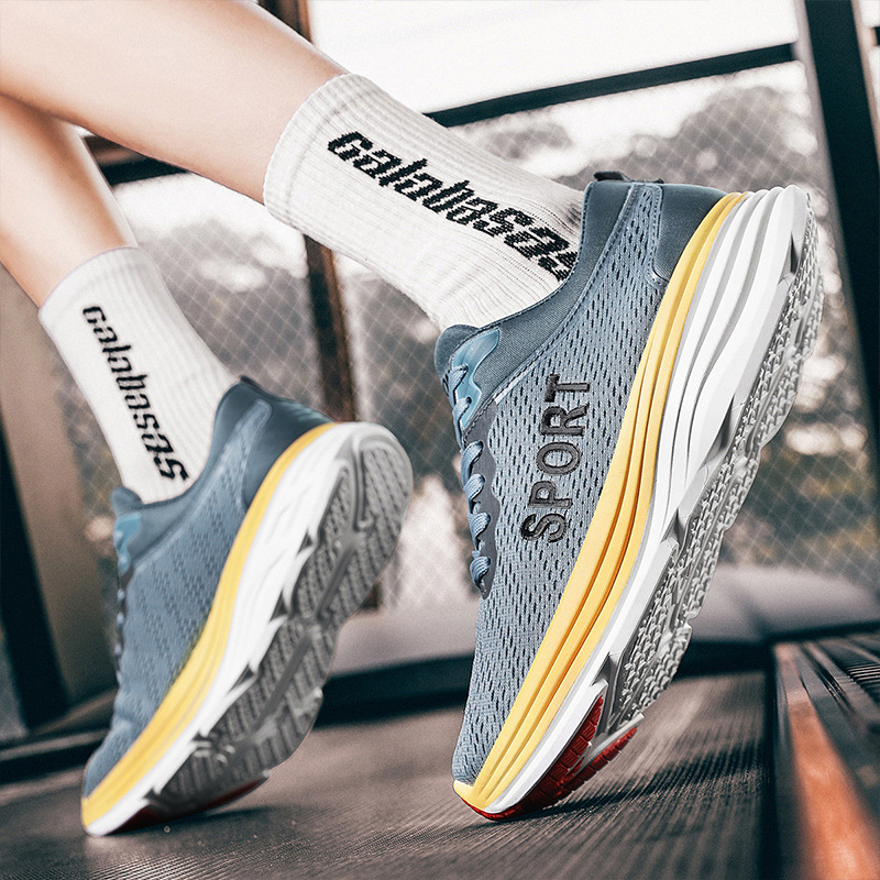 free shipping running shoes hokasneaker men mesh black grey white beige yellow blue outdoor sports runner casual shoe trainers sneakers 2025