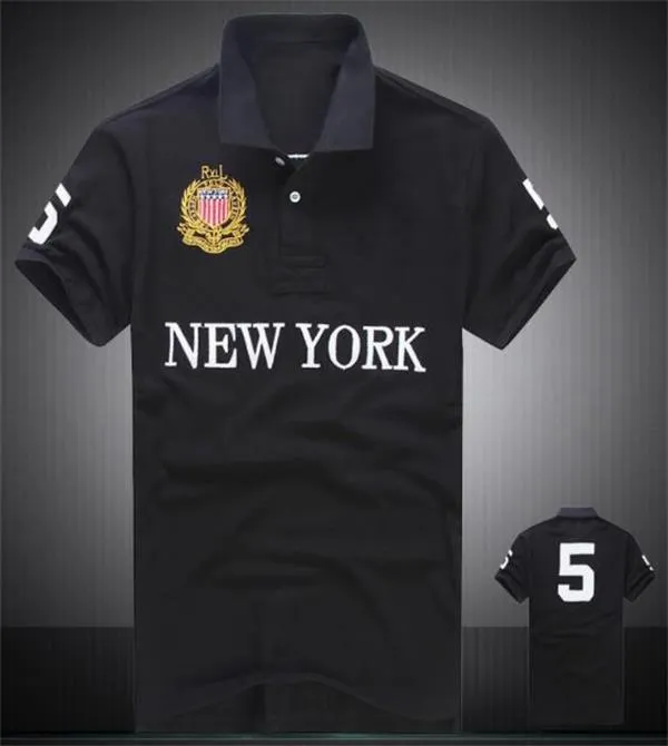 Men's polo shirt USA New York Royal short casual sport party high-end cotton embroidery luxury contrast color original design