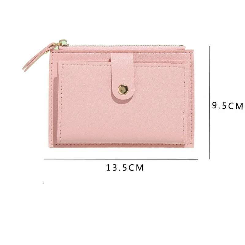 Women PU Leather Female Purse Mini Solid Multi-Cards Holder Coin Short Wallets Slim Small Wallet Zipper Hasp
