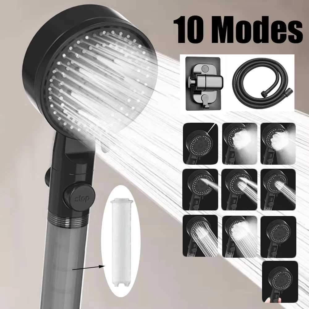 10 Spray Filtered Shower High-Pressure Handheld Water Saving Shower Fall Resistance Bathro Shower Nozzle Accessories Y251103