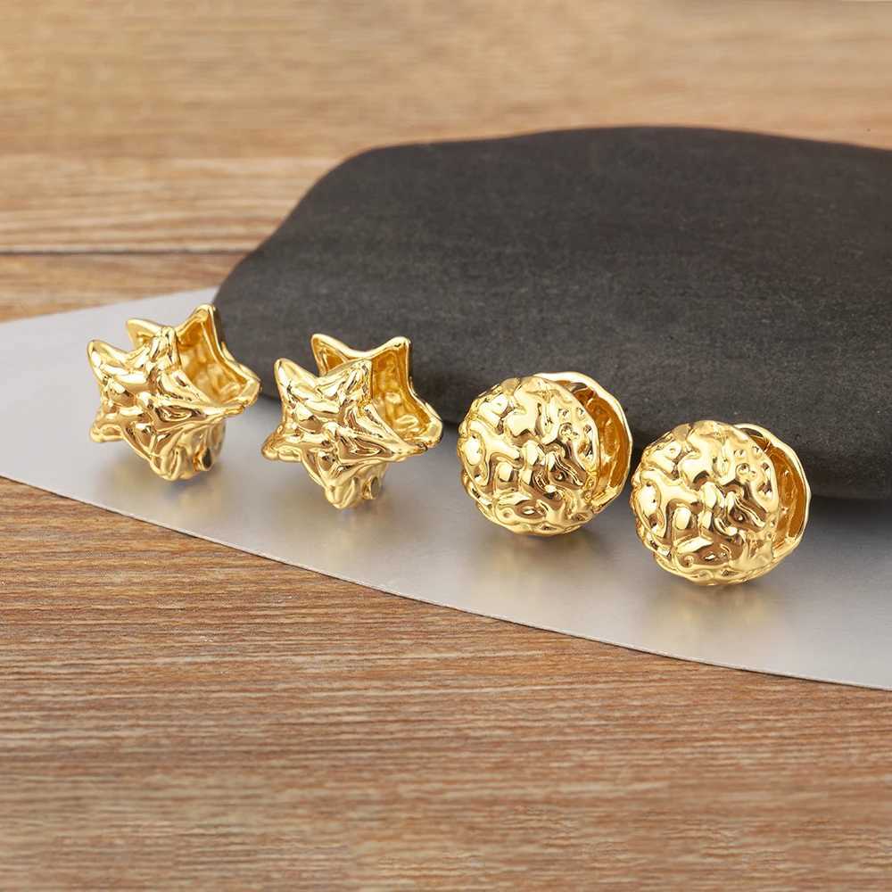 Nidin High Quality RoundStar Shape Ear Clip Earrings No Piercings Fake Cartilage For Female Copper Personality Jewelry Gifts C251103