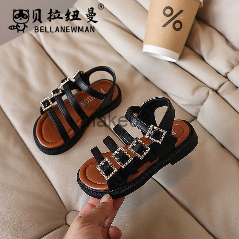 Choice Girls Metal Buckle Versatile Roman Shoes 2025 Summer New Collection Childrens Open toed Beach Shoes Big Kids Sandals J250403