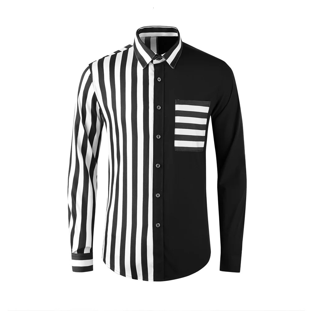 Mens comfortable and breathable long sleeved floral striped shirt worn daily in mens clothing oversized 250403e